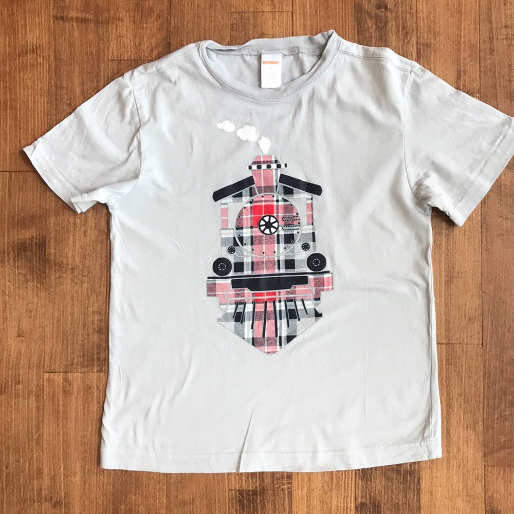 Boys Gymboree Short Sleeve Gray Tee, Size Large